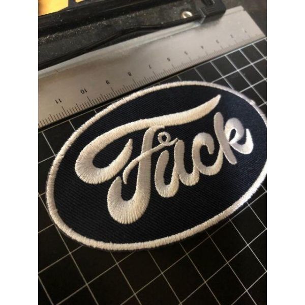 スラングワッペン★FU〇K★ファ〇ク★FORDじゃありません 黒地に白文字_画像2