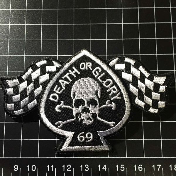 ★アイロンワッペン★死か栄光★スペード★69★チェッカーフラッグ★クロスボーン_画像2