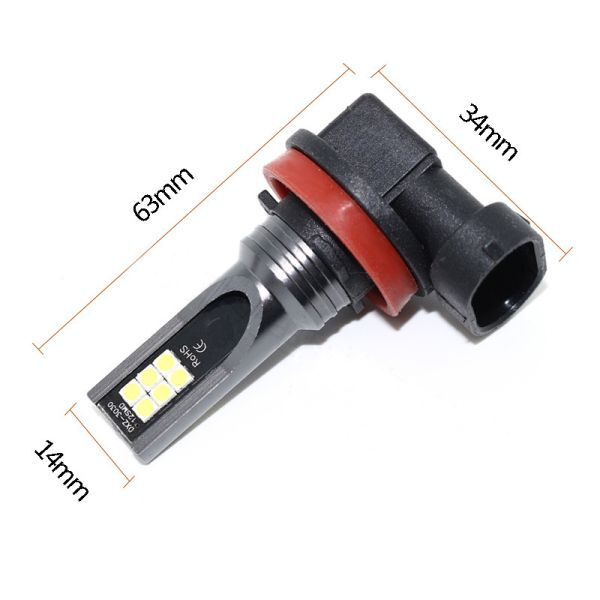 LEDフォグ LEDバルブ 12SMD 24V H8/H11/H16 6500K ホワイト 白 3030SMDチップ LEDフォグランプ 2個セット N547-8_画像7