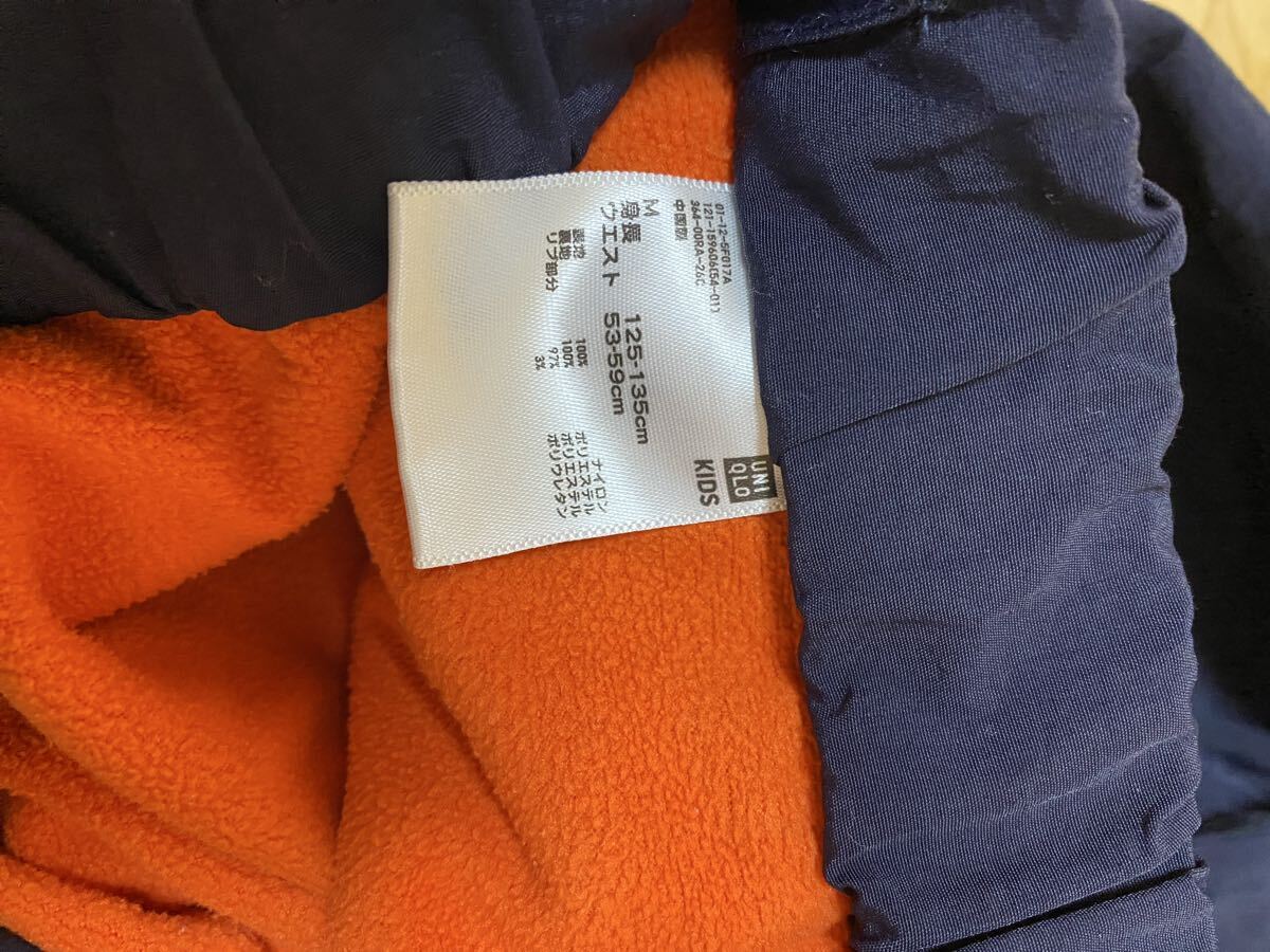 中古◎ユニクロ◎紺 裏起毛◎あったかいズボン◎130_画像3