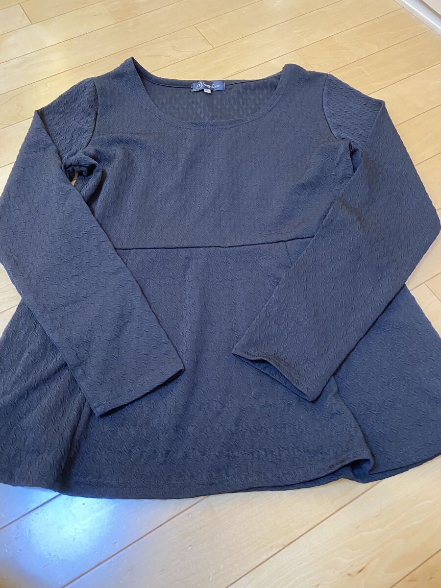 未使用◎黒　オシャレ　 長袖トップス◎ LL_画像1