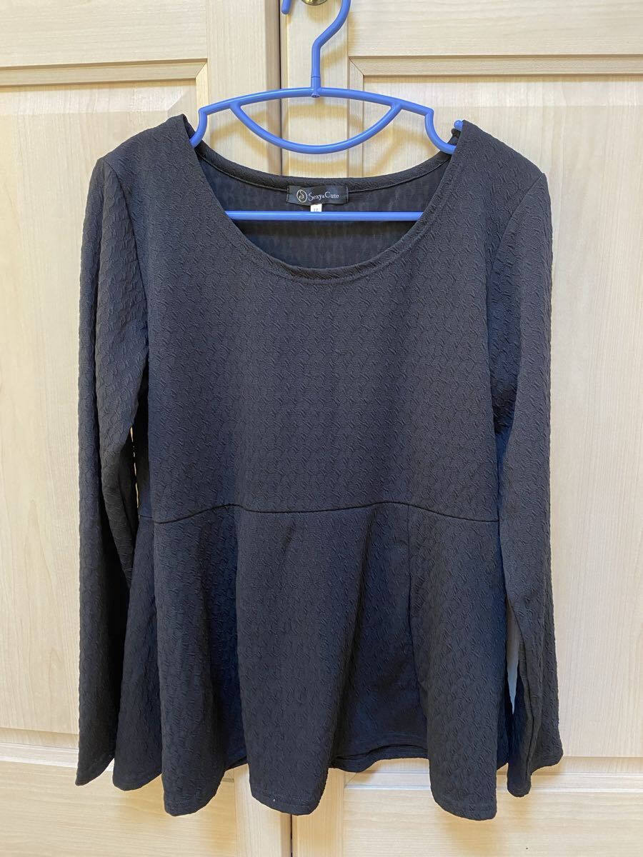 未使用◎黒　オシャレ　 長袖トップス◎ LL_画像3