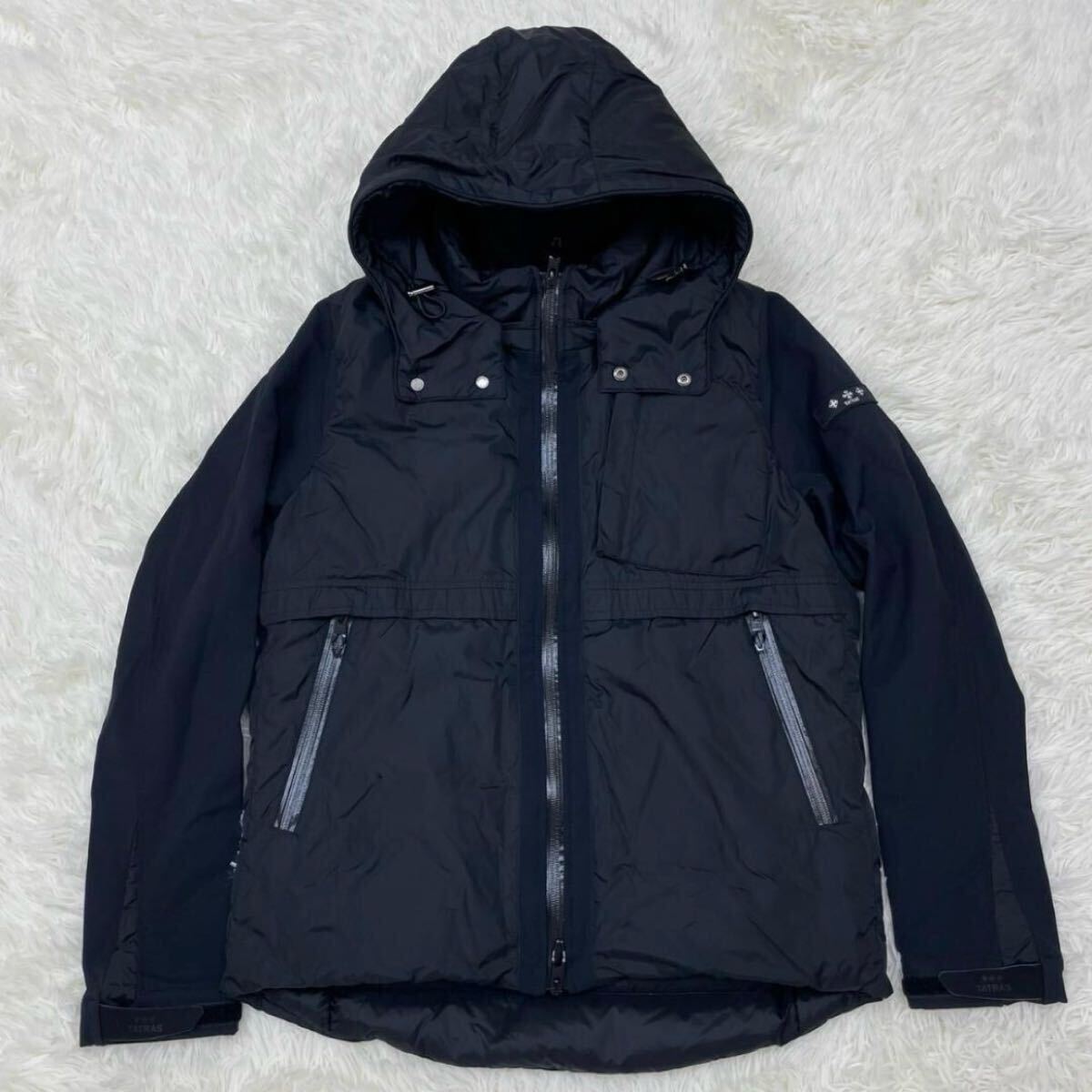 タトラス TATRAS ギブリ GHIBLI ダウンジャケット コンビ ハイブリッド フード 異素材切替 ナイロン ブラック 黒 01 メンズ MTAT20A4666-D_画像2
