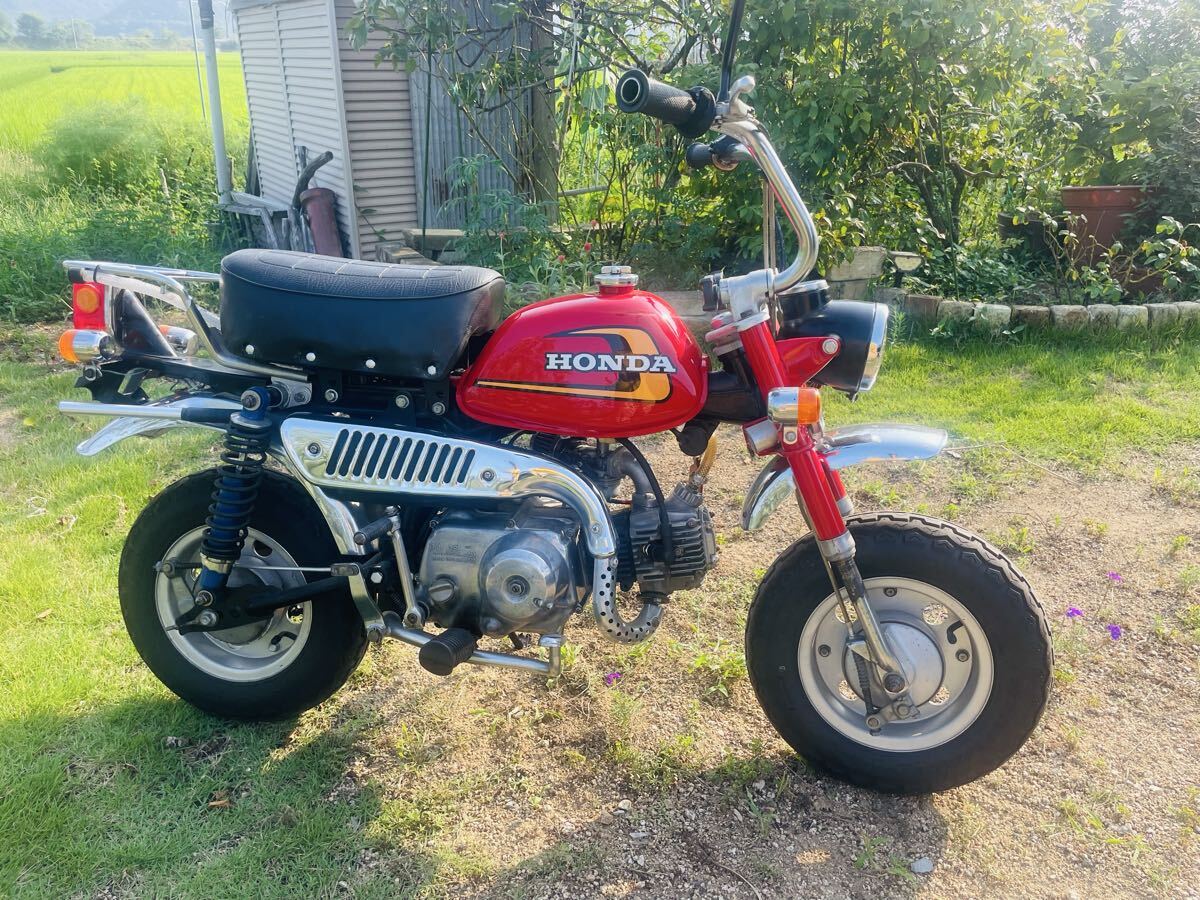 モンキー 4Lモンキー 赤 現在75cc ビッグキャブ 3速ロータリー クラッチ操作なし 実動 ホンダ Z50J モンキー HONDA_画像1