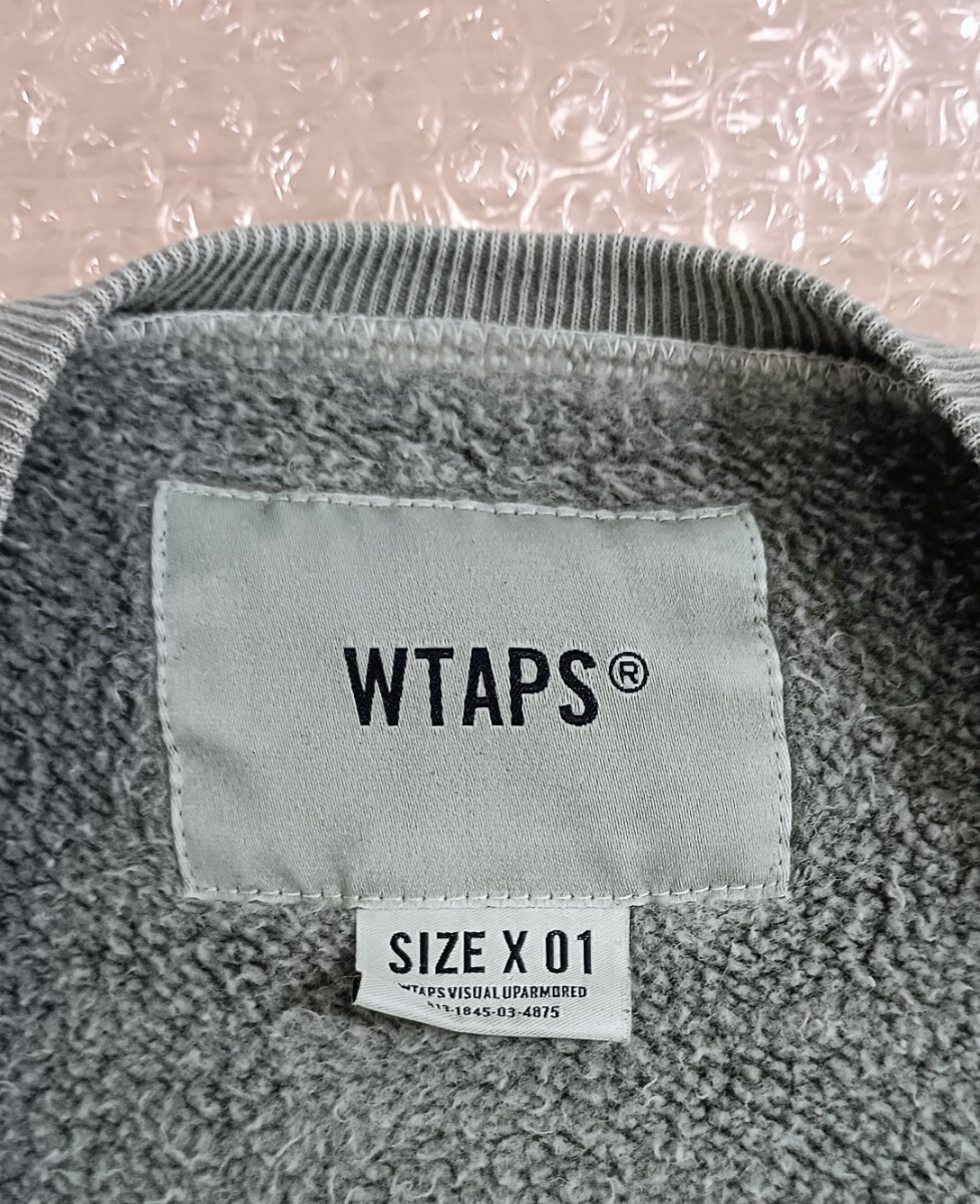 ◆送料無料 19AW WTAPS COLLAGE DESIGN CREW NECK 02 SWEATSHIRTS COTTON LOOPWHEEL オリーブ Sサイズ ダブルタップス オーバーサイズ_画像3