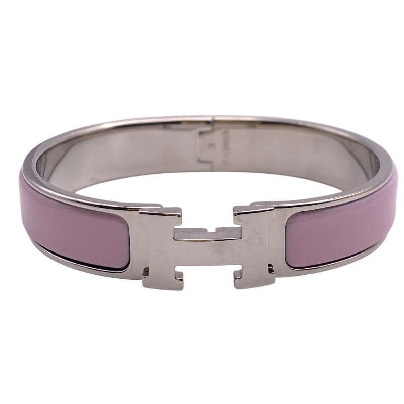 エルメス HERMES クリッククラックPM ピンク/シルバー エナメル・メタル アクセサリー 中古_画像1
