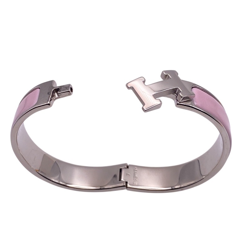 エルメス HERMES クリッククラックPM ピンク/シルバー エナメル・メタル アクセサリー 中古_画像4