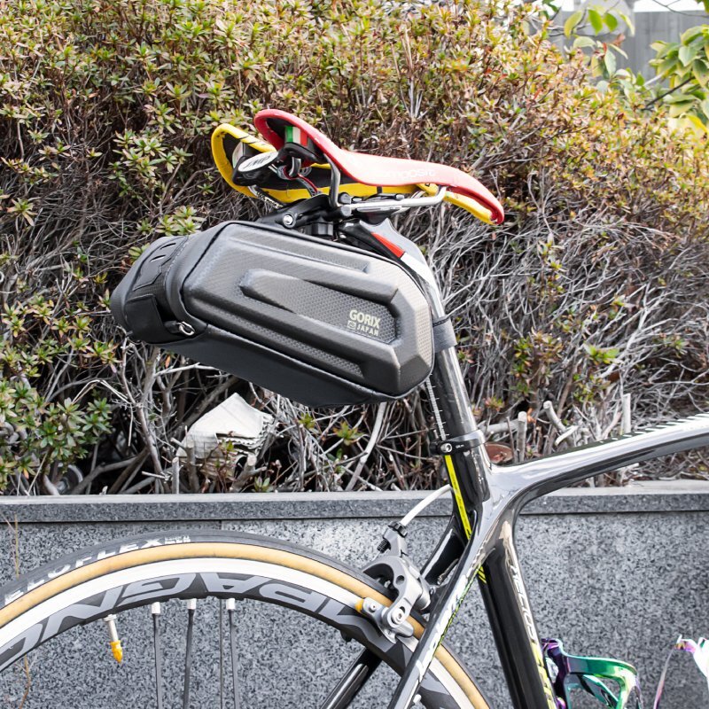 GORIX ゴリックス サドルバッグ 自転車(chē) 防水 [収納力]ハードシェル 別々収納 クイックタイプ 大容量 ダブルジップ ANNIE's shell