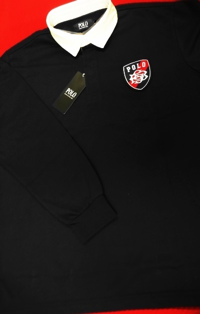 新品　POLO ラガーシャツ　LＬ　長袖　紺　エンブレム　／検パパＰＯＬＯ_画像2