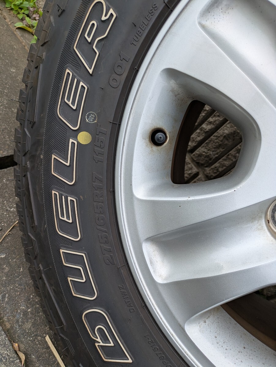 ランク100中期 純正アルミホイール 17インチ　2023年製　ブリヂストン DUELER 275/65R17 残溝8部山位_画像9