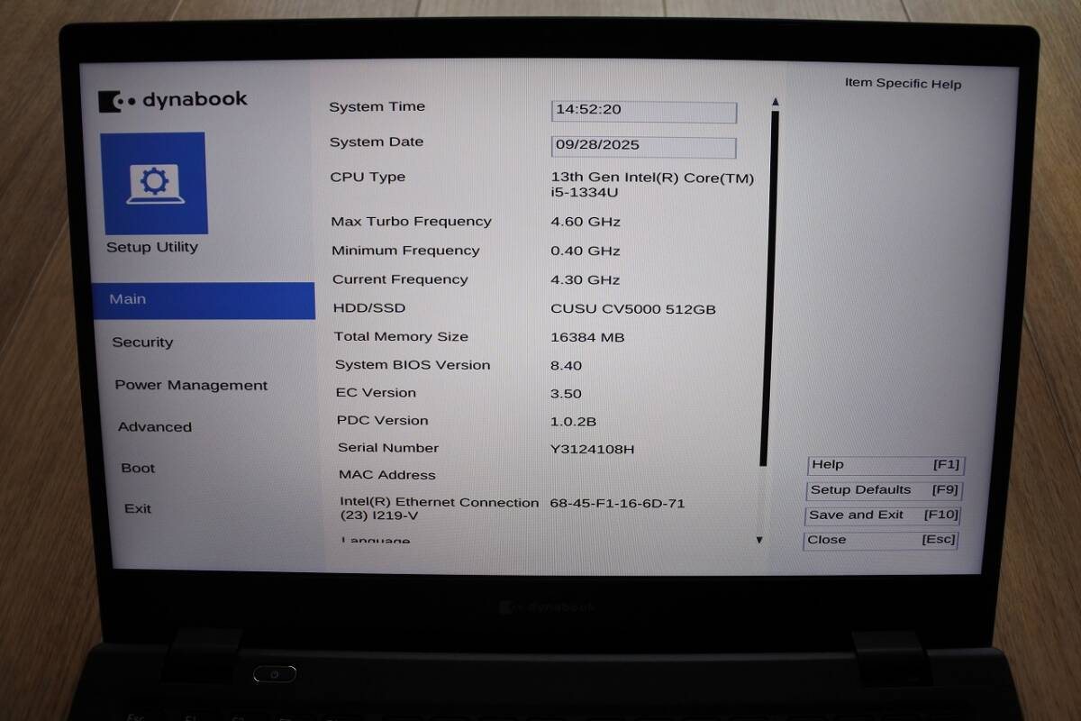 ★美品★第13世代★dynabook G83/LW Core i5 1334U メモリ16GB ストレージ512GB★Win11Pro64bit★Office2021★リカバリ付き★現状引渡し_画像6