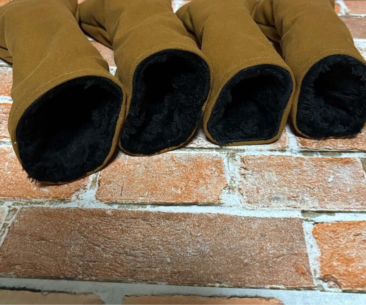 ゴルフ　ハンドメイド　ヘッドカバー　アイアンカバー　DR.FW.UT用　帆布生地(キャメル)　ボア生地　5点セット_画像9