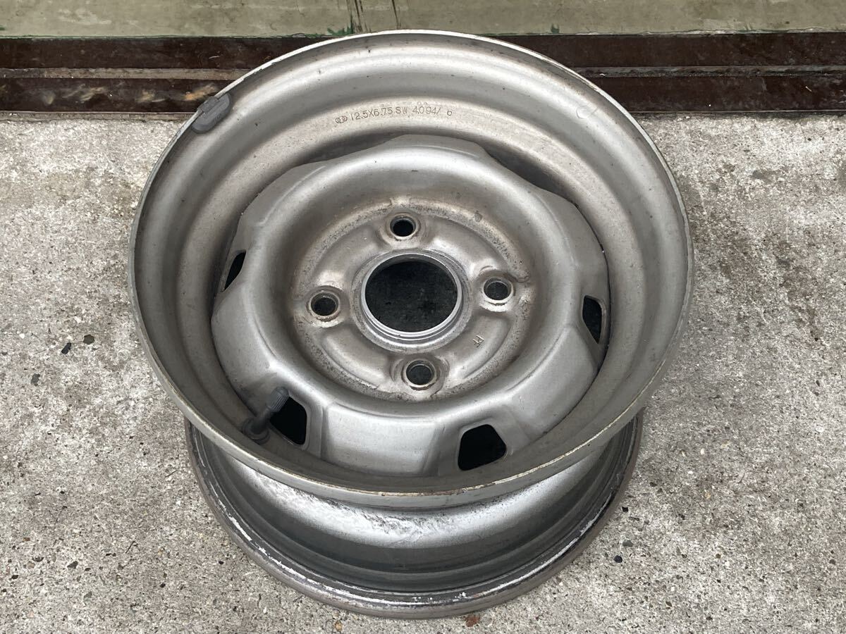 格安！[希少]超低床[スーパーシングルジャストロー[専用サイズ]スチールホイール[12.5×6.75]1本[中古]ライトエース[タウンエース]最適_画像1