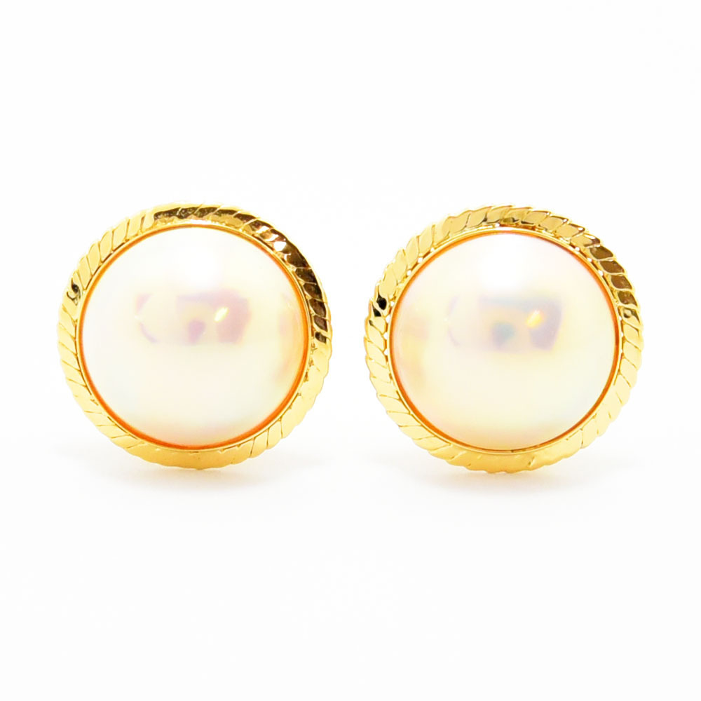 マベパール イヤリング 真珠 K18 新品磨き仕上げ 中古_画像2