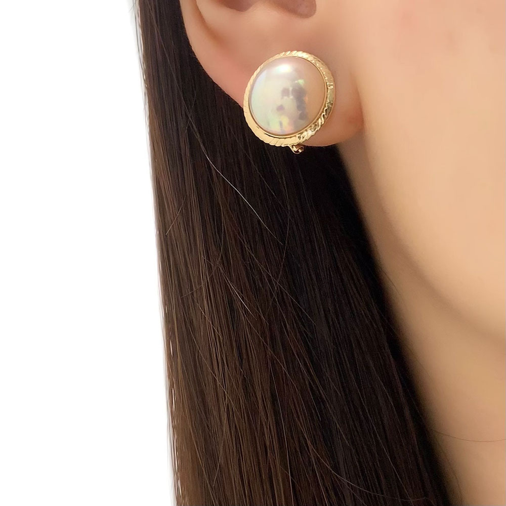 マベパール イヤリング 真珠 K18 新品磨き仕上げ 中古_画像7