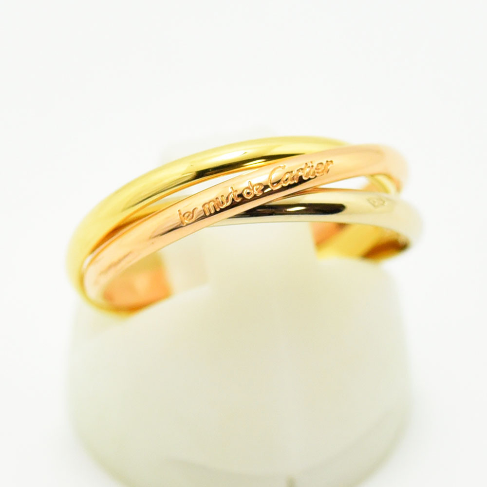 カルティエ リング トリニティ Cartier 指輪 スリーカラー 3連 K18 750 #52 約11.5号 新品仕上げ 中古_画像1