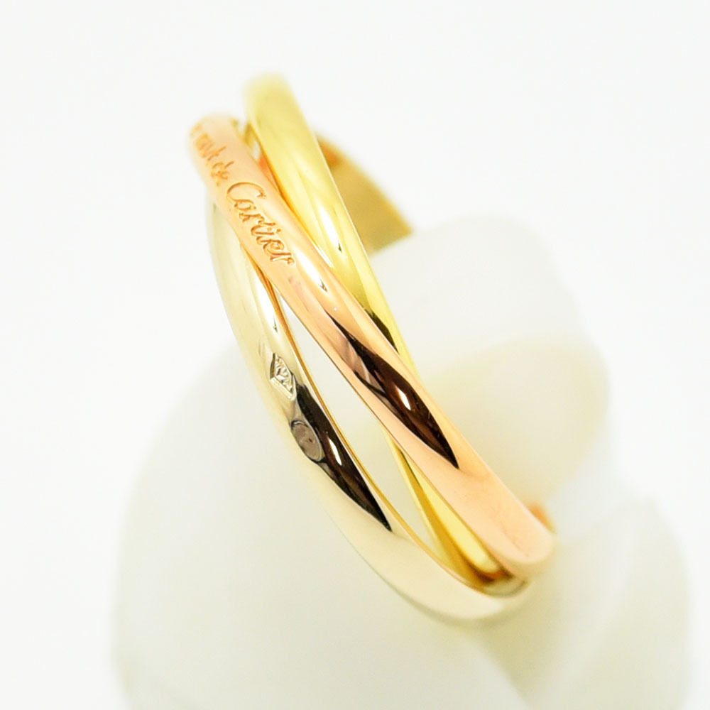 カルティエ リング トリニティ Cartier 指輪 スリーカラー 3連 K18 750 #52 約11.5号 新品仕上げ 中古_画像2