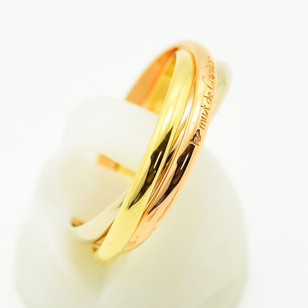 カルティエ リング トリニティ Cartier 指輪 スリーカラー 3連 K18 750 #52 約11.5号 新品仕上げ 中古_画像3