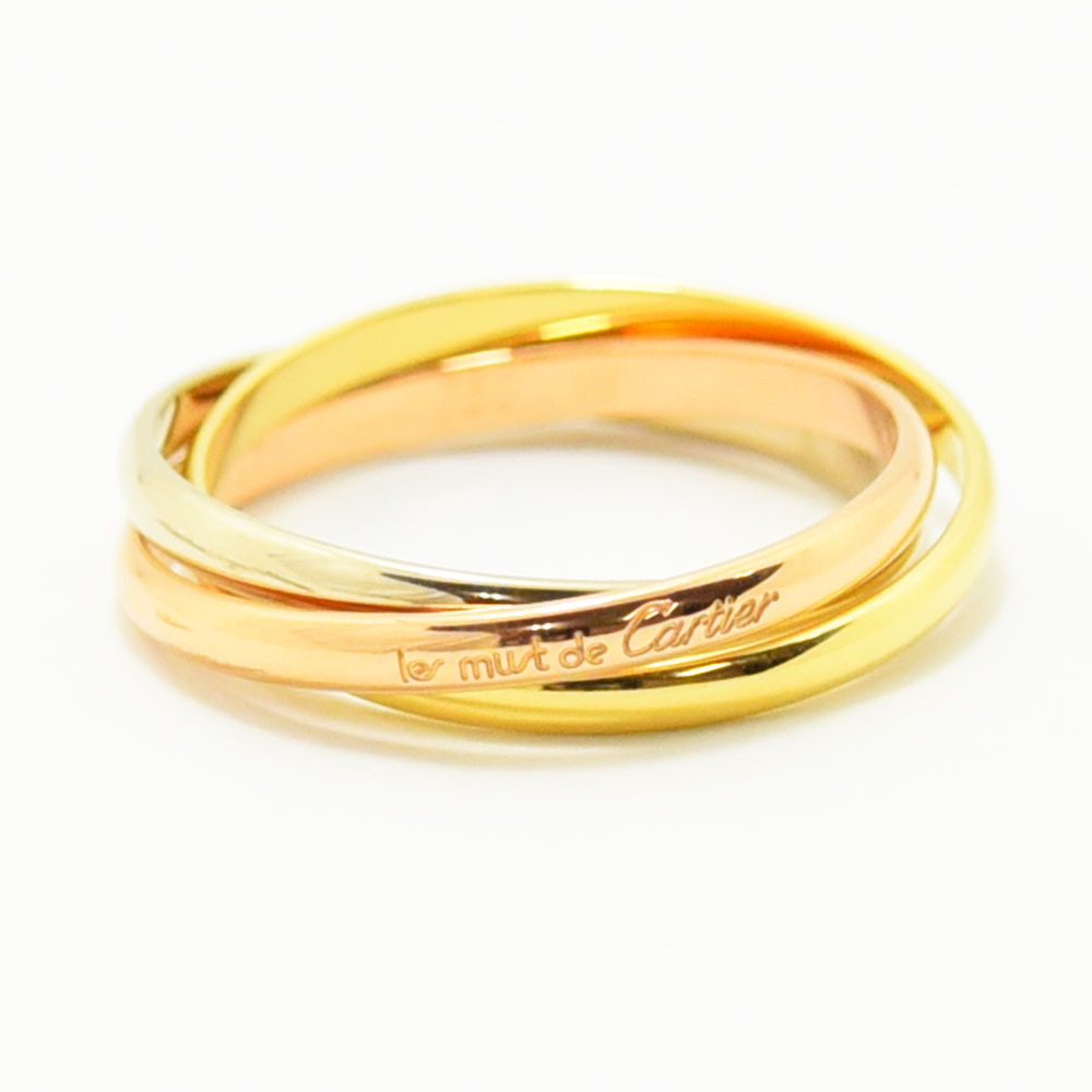 カルティエ リング トリニティ Cartier 指輪 スリーカラー 3連 K18 750 #52 約11.5号 新品仕上げ 中古_画像4
