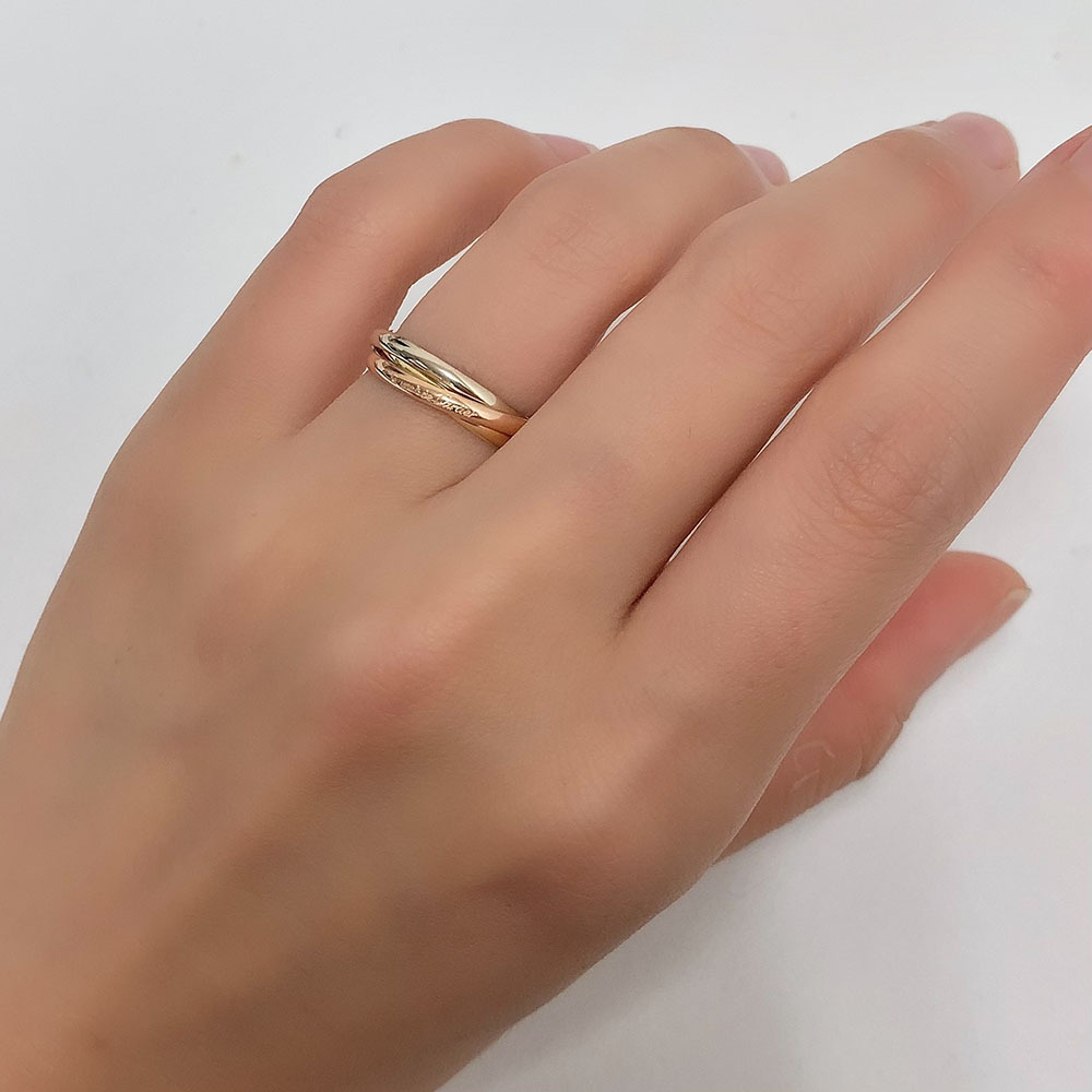カルティエ リング トリニティ Cartier 指輪 スリーカラー 3連 K18 750 #52 約11.5号 新品仕上げ 中古_画像9