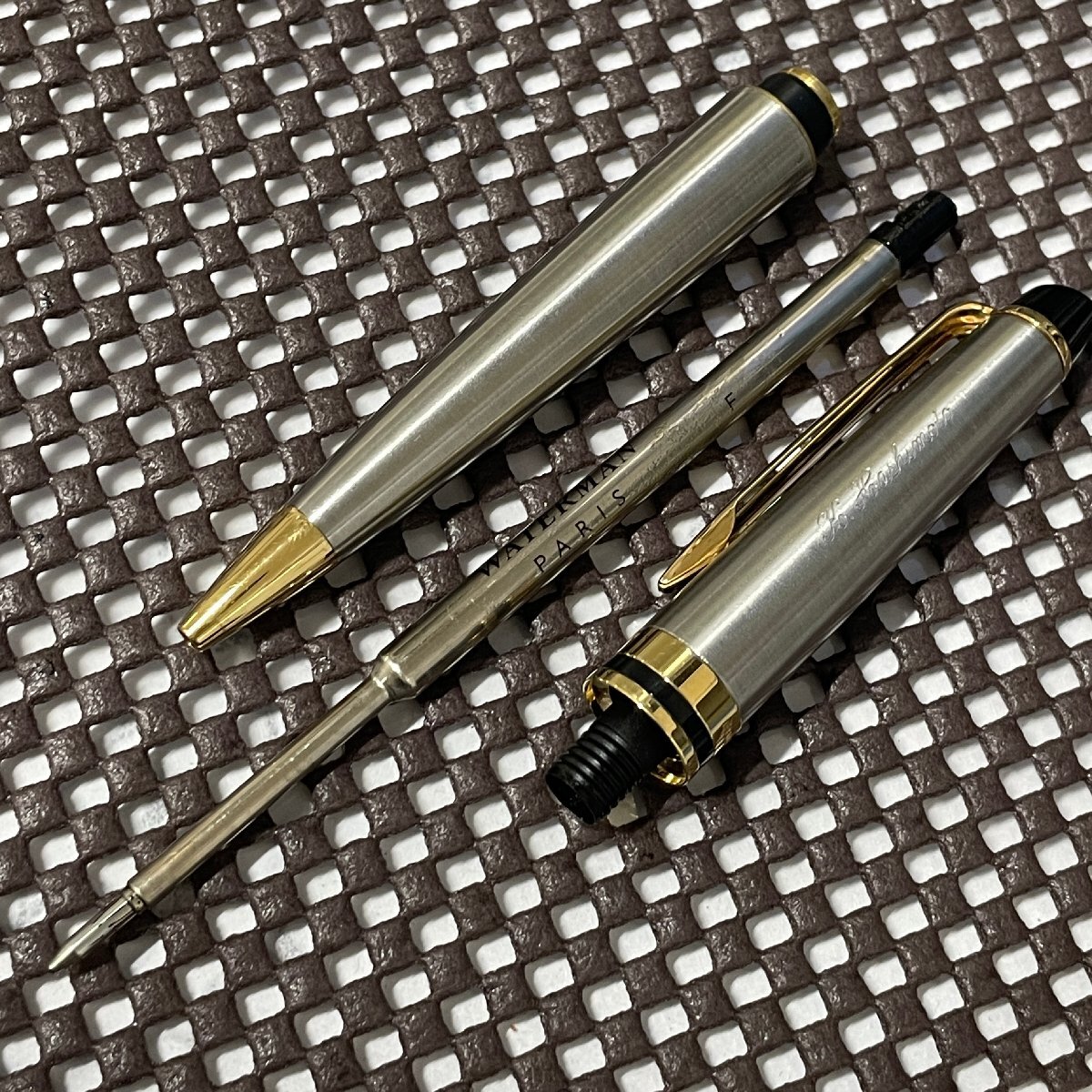 【41】WATERMAN ウォーターマン エキスパートエッセンシャル ボールペン 名入り メタリックGT 中古 筆記用具 ペン 中古_画像5