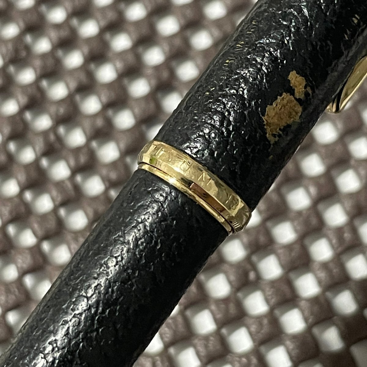 【41】PURATINAM プラチナ 万年筆 ブラック ショート 黒×金 ペン先 750 金 18K 18金 中古 筆記用具 ペン 中古_画像9