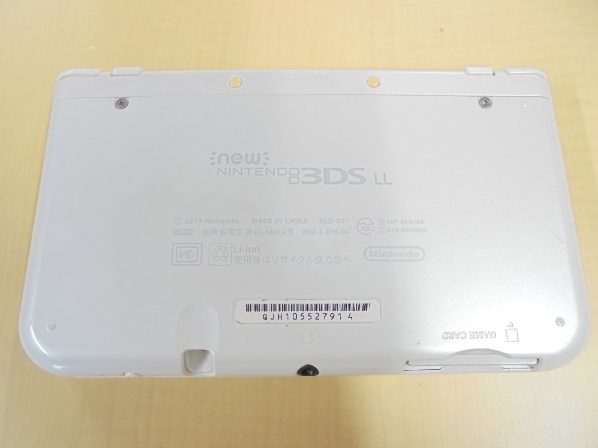 【80】1円～NINTENDO 任天堂 new NINTENDO 3DS LL ホワイト RED-001 キズ 汚れ タッチペンなし カセット1個付き 動作未確認 ジャンク扱い_画像7