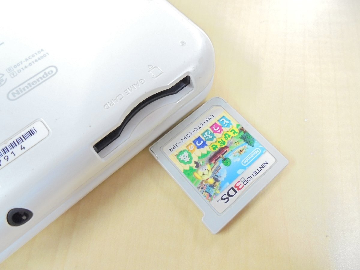 【80】1円～NINTENDO 任天堂 new NINTENDO 3DS LL ホワイト RED-001 キズ 汚れ タッチペンなし カセット1個付き 動作未確認 ジャンク扱い_画像9