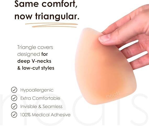 ニップルカバー 繰り返し使えるシリコン製 低アレルギー粘着タイプ シームレスで目立たず防水 深い襟ぐりの服にも_画像7