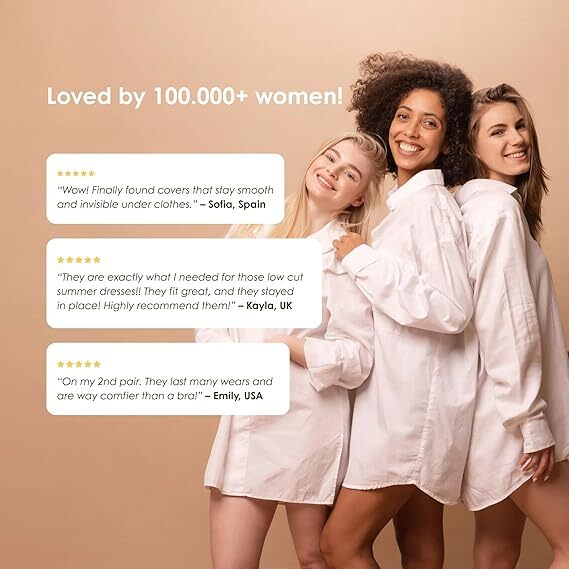 ニップルカバー 繰り返し使えるシリコン製 低アレルギー粘着タイプ シームレスで目立たず防水 深い襟ぐりの服にも_画像5