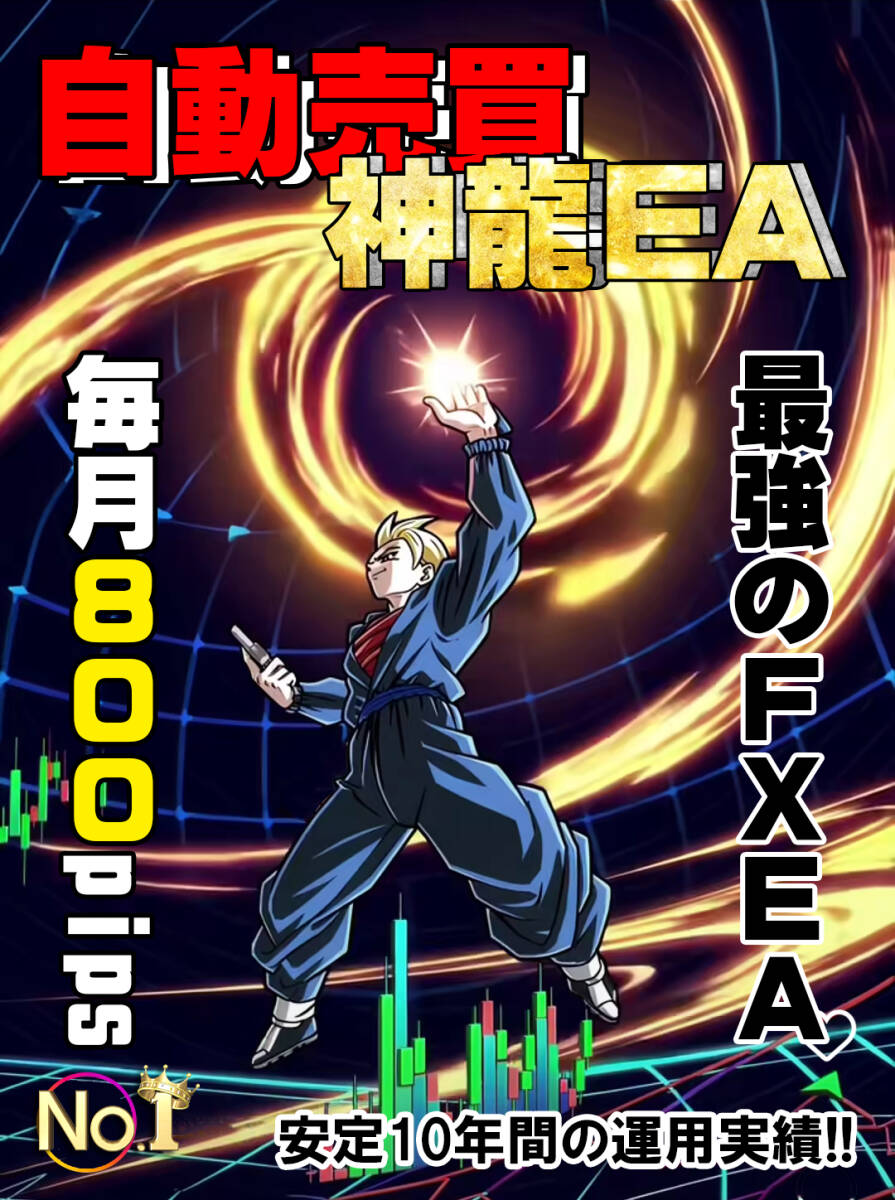 神龍EA!! 高勝率 FX自動売買システム ☆最強ロジック手法の融合☆ 毎月800pipsの利益を狙う / 投資 / 副業 / 自動売買EA_画像1