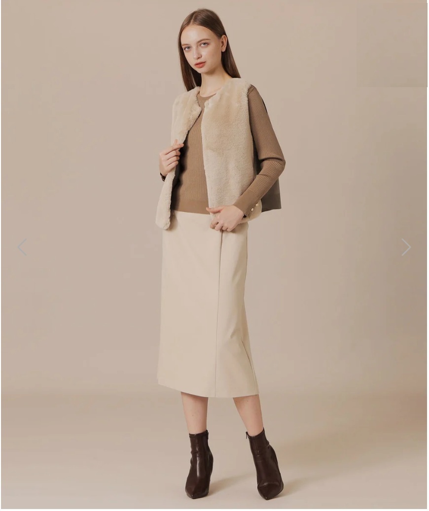 新品タグ付き◆MACKINTOSH LONDONマッキントッシュ◆３．６万！エクラ掲載☆彡【洗える】ストレッチポンチスカート　３８size　ベージュ_画像1