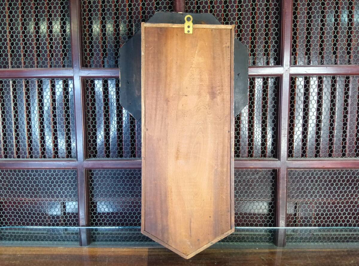 K08-1013　アンティーク 古時計 掛時計 振り子時計 ゼンマイ式 林時計製 明治44年 動作品_画像2