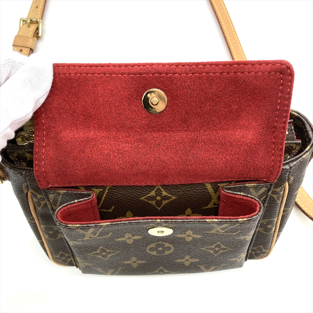 ルイヴィトン LOUIS VUITTON ヴィバ・シテ PM ショルダーバッグ モノグラム キャンバス M51165 ブラウン ゴールド金具 レディース_画像8
