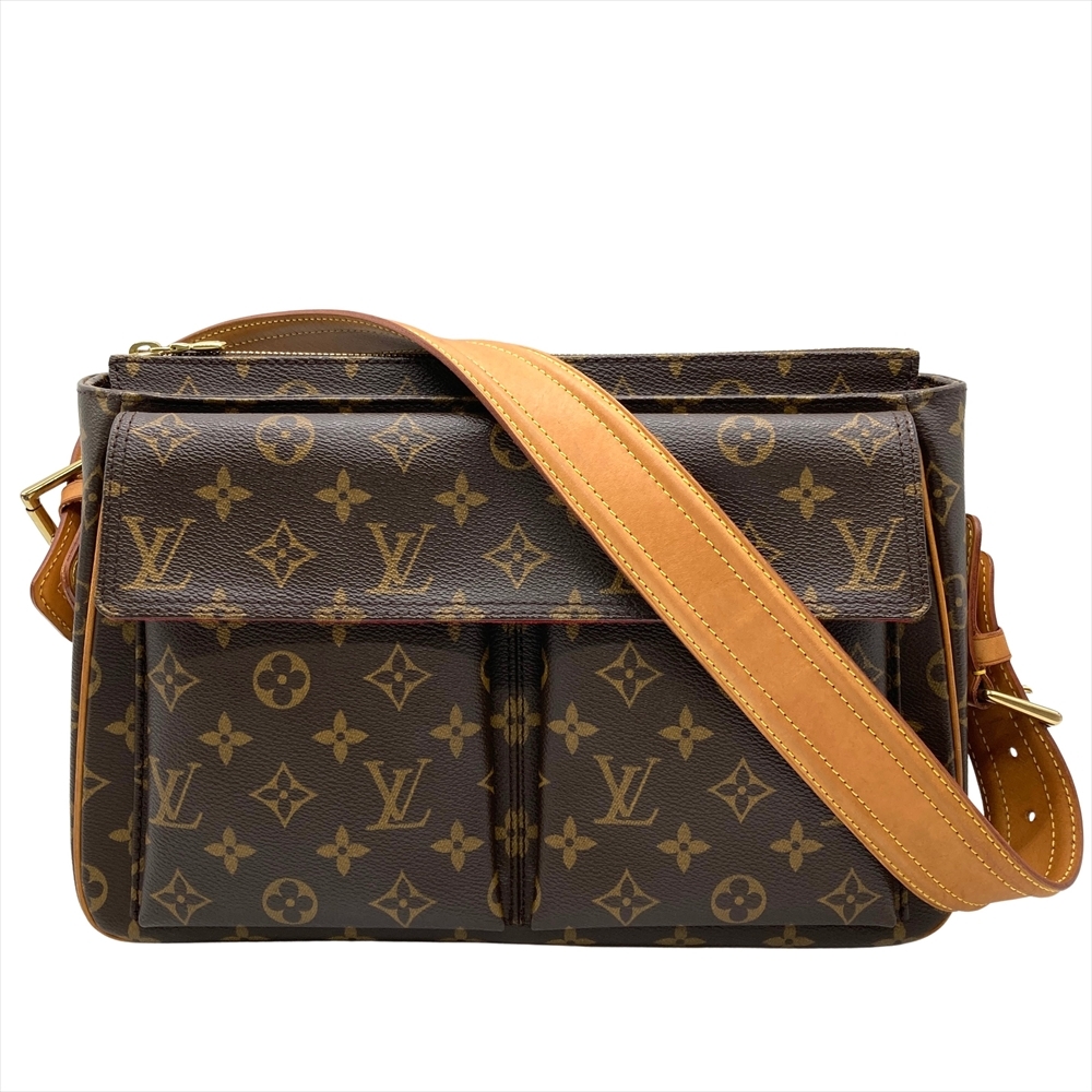 ルイヴィトン LOUIS VUITTON ヴィバ・シテGM ショルダーバッグ モノグラム キャンバス M51163 ブラウン ゴールド金具 AR0024_画像1