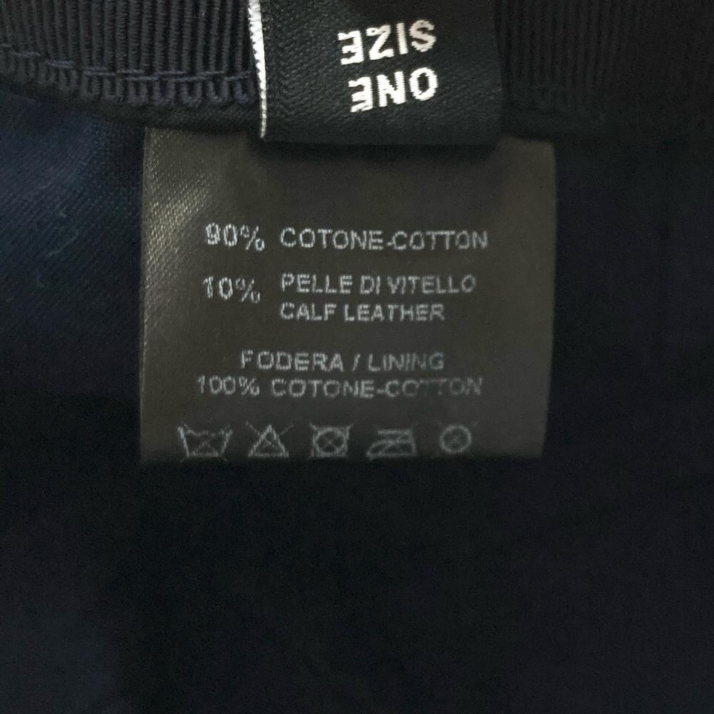 フェラガモ Ferragamo ガンチーニ レザーパッチ キャップ コットン ネイビー フリーサイズ_画像10