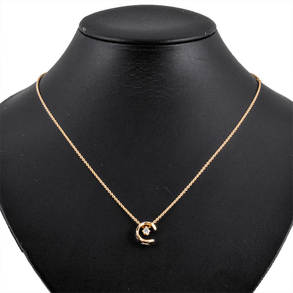 Chanel CHANEL здесь авария колье бриллиант J12102 K18PG 7.9g розовое золото бежевый Gold женский