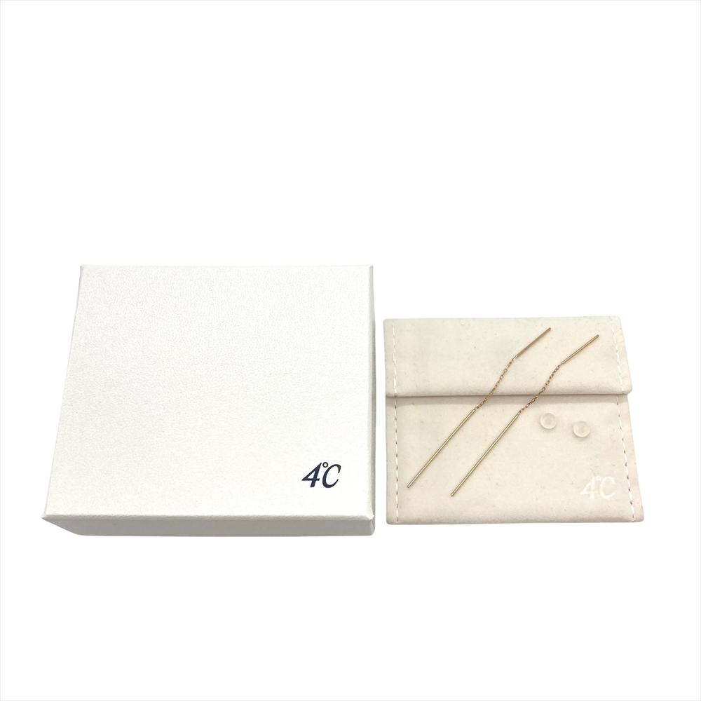 ヨンドシー 4℃ アメリカン ピアス K18YG 0.6g イエローゴールド チェーン レディース_画像5