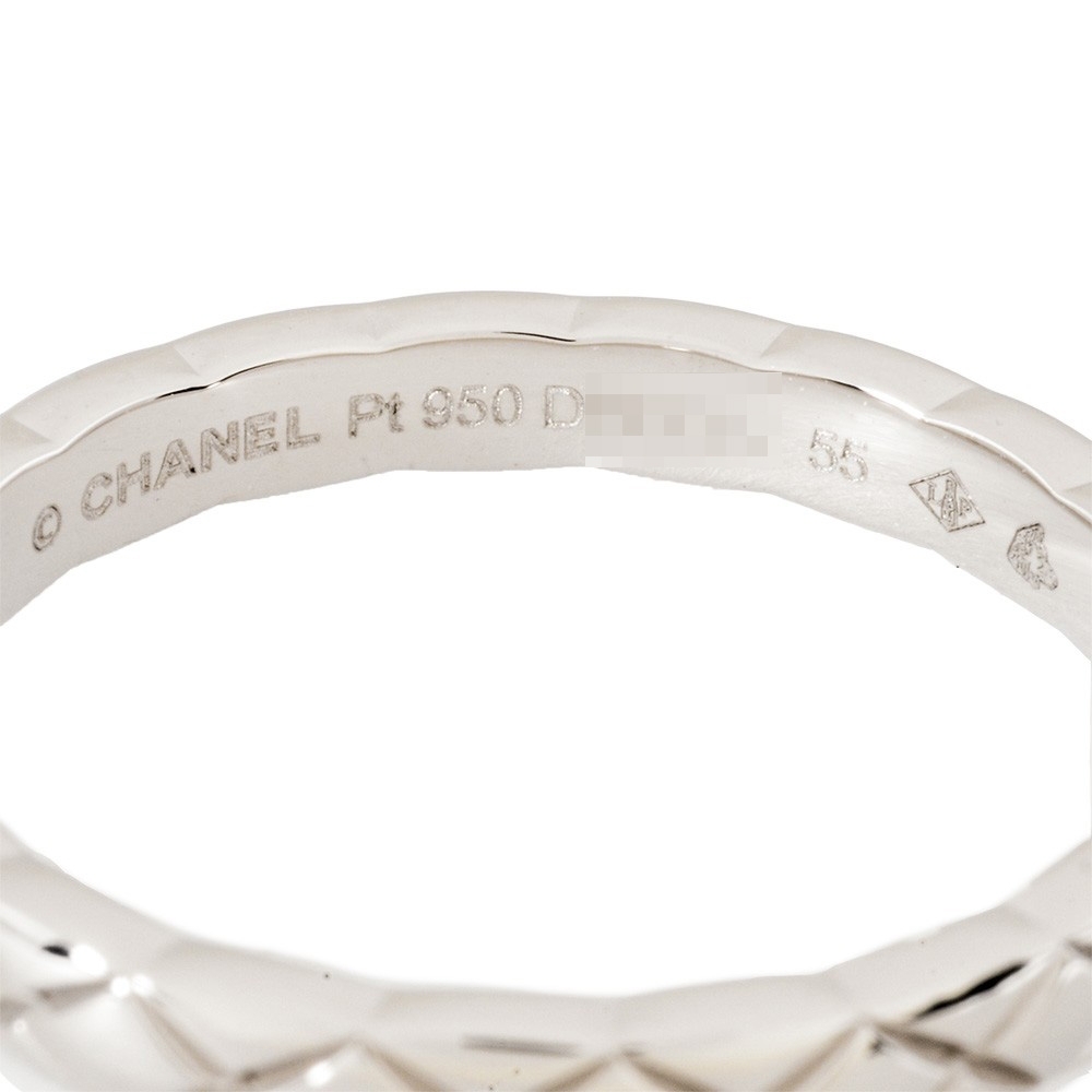 シャネル CHANEL ココクラッシュ マリッジ リング 指輪 #55 J11117 Pt950 4.6g プラチナ 2.8mm スモール ユニセックス_画像3
