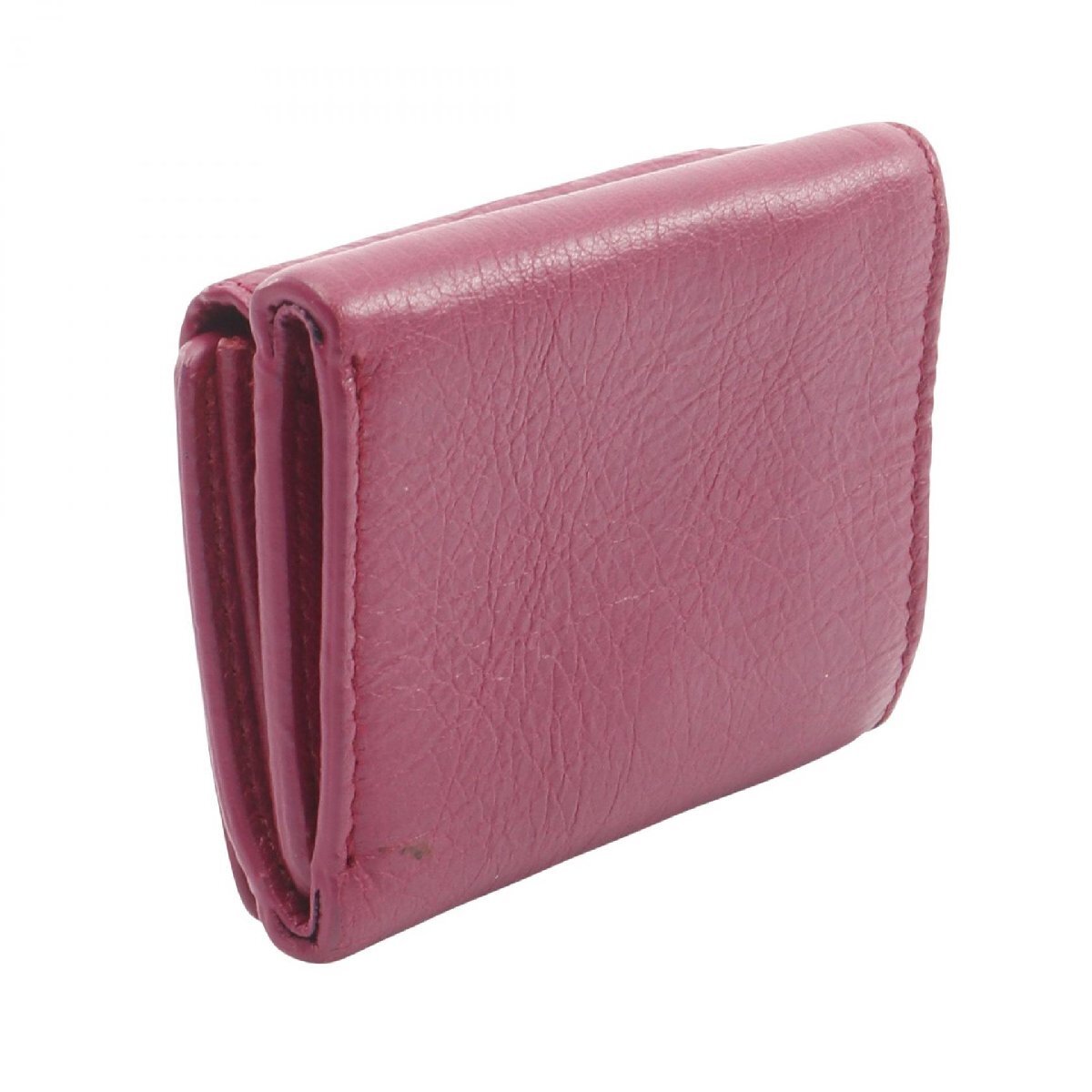 バレンシアガ クラシック ミニ ウォレット ブランドオフ BALENCIAGA レザー 三つ折り財布 レザー 中古 レディー_画像2