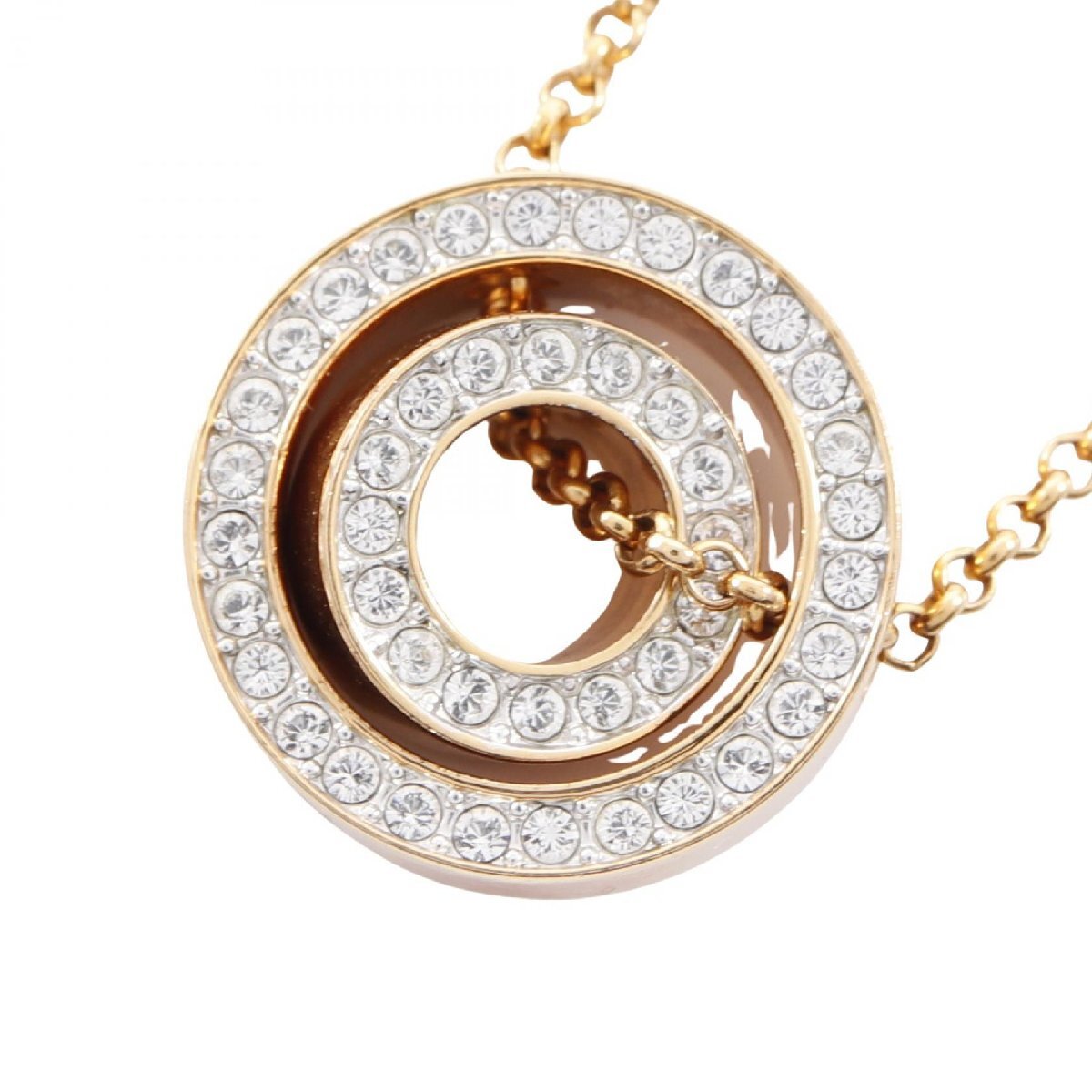 スワロフスキー Hollow ブランドオフ SWAROVSKI GP（ゴールドメッキ） ネックレス 中古 レディース_画像1