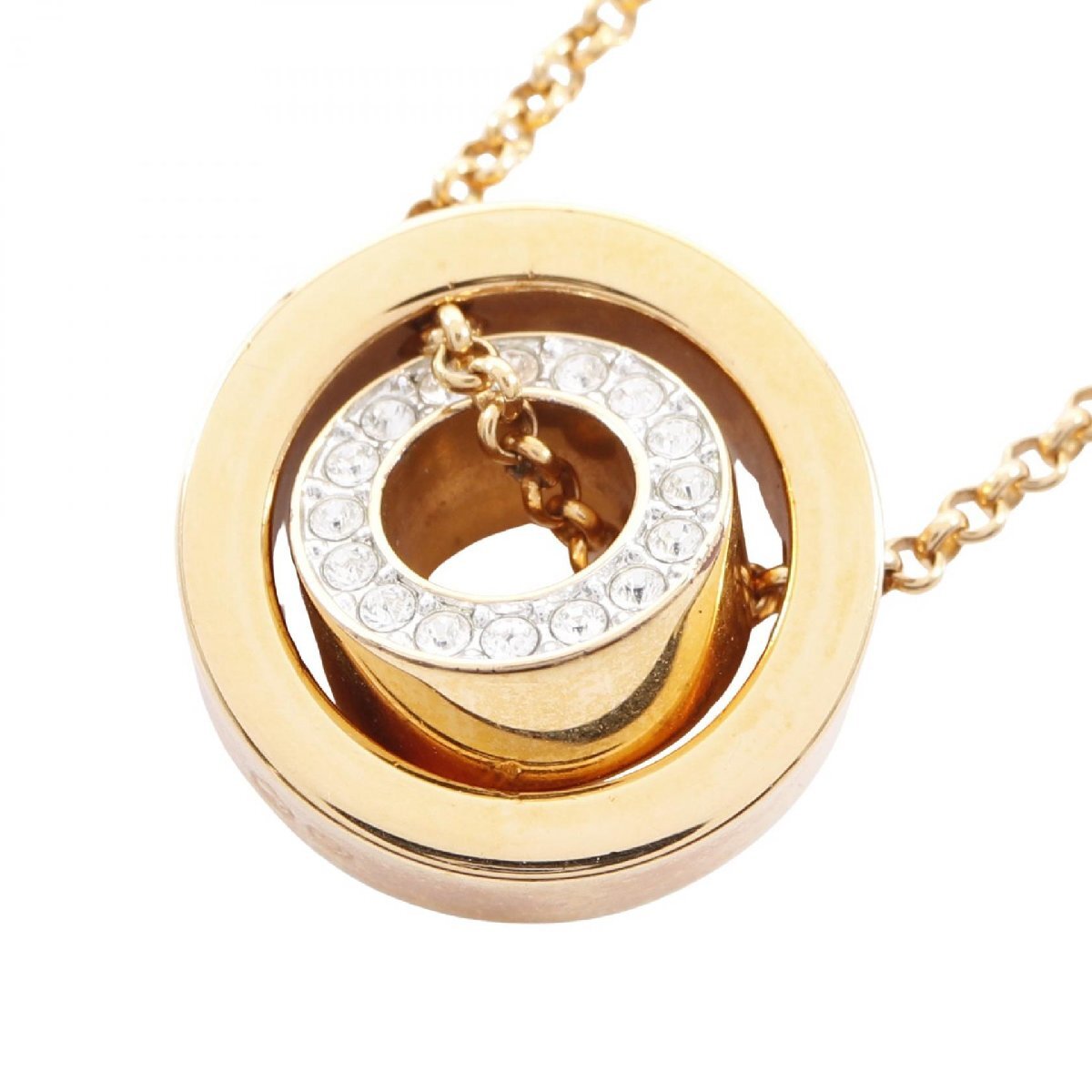 スワロフスキー Hollow ブランドオフ SWAROVSKI GP（ゴールドメッキ） ネックレス 中古 レディース_画像2