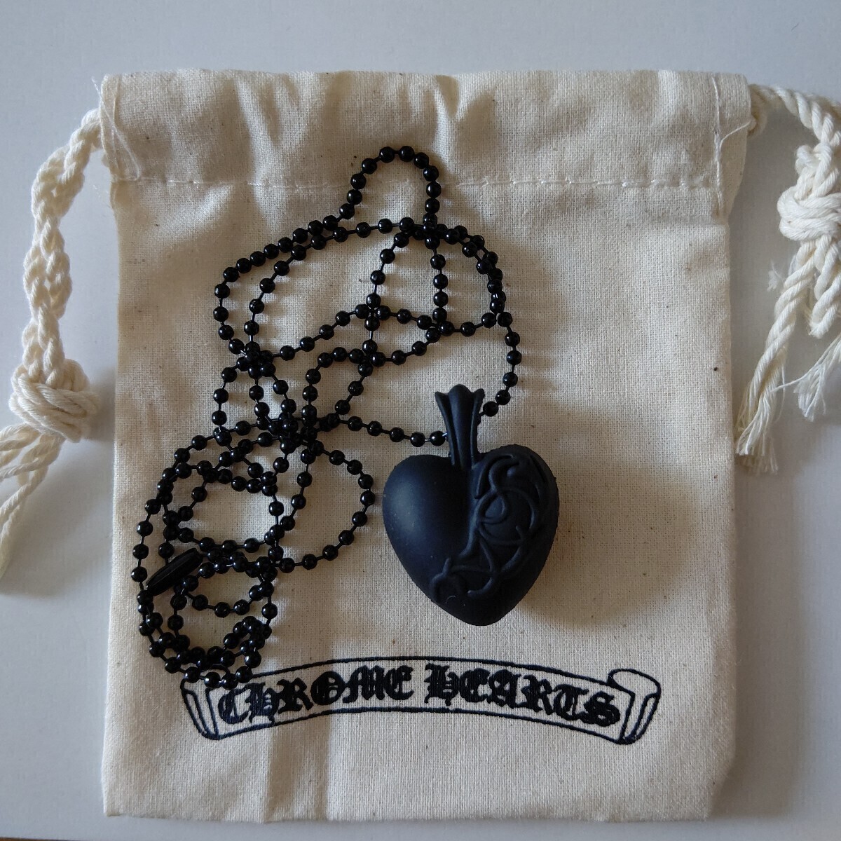 クロムハーツ CHROME HEARTS ハートラバーネックレス ブラック 2023年モデル 正規品 即完売大人気商品