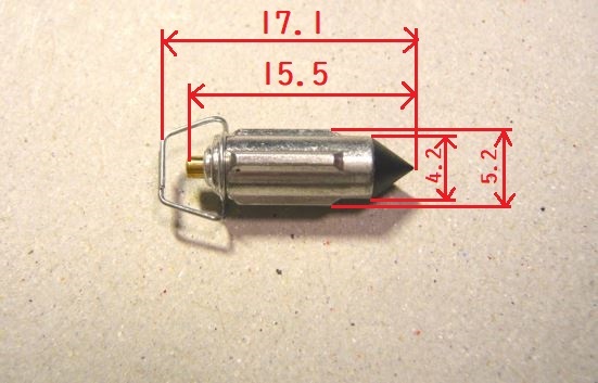 汎用 フロートバルブ ニードルバルブ 15.5mm 5.2mm CR CV 16030-1007 13370-26E00 16011-382-004 16011-393-004 16011-KG0-004 京浜 ミクニ_画像2