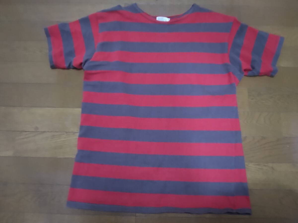 ウェアハウス　WAREHOUSE　赤　ボーダー　Mサイズ　中古品_画像1