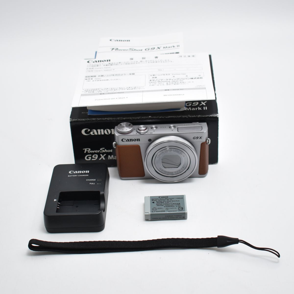 B#9808 Canon コンパクトデジタルカメラ PowerShot G9 X Mark II シルバー 1.0型センサー/F2.0レンズ/光學3倍ズーム