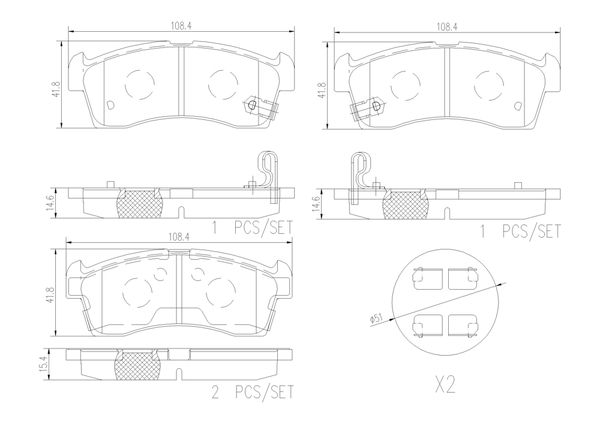 ブレンボ ブラックパッド フロント左右セット ブレーキパッド キャリイ/エブリイ DA63T P56 127 工賃セット brembo BLACK PAD_画像4