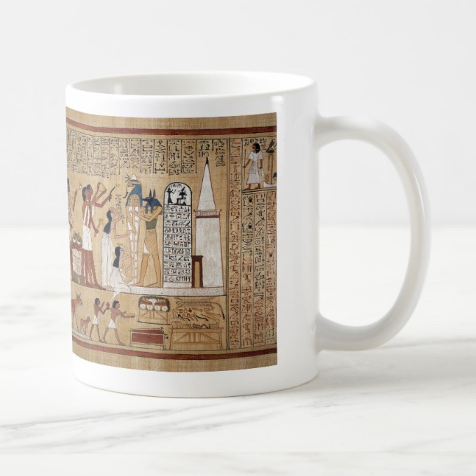 アヌビスが描かれている『死者の書』のマグカップ:フォトマグ(古代エジプトシリーズ)_画像2