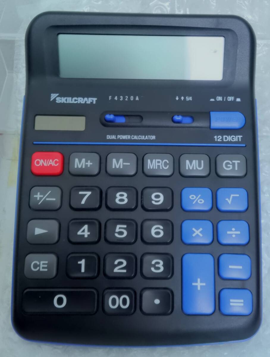 SKILCRAFT スキルクラフト DESKTOP CALCULATOR 卓上 計算機 ソーラー&電池式 12桁_画像2