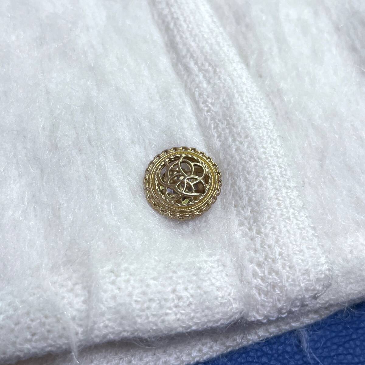 ci121 SNIDEL モヘヤニットジャケット 金ボタン ノーカラージャケット ふわふわ 秋冬 スナイデル_画像5